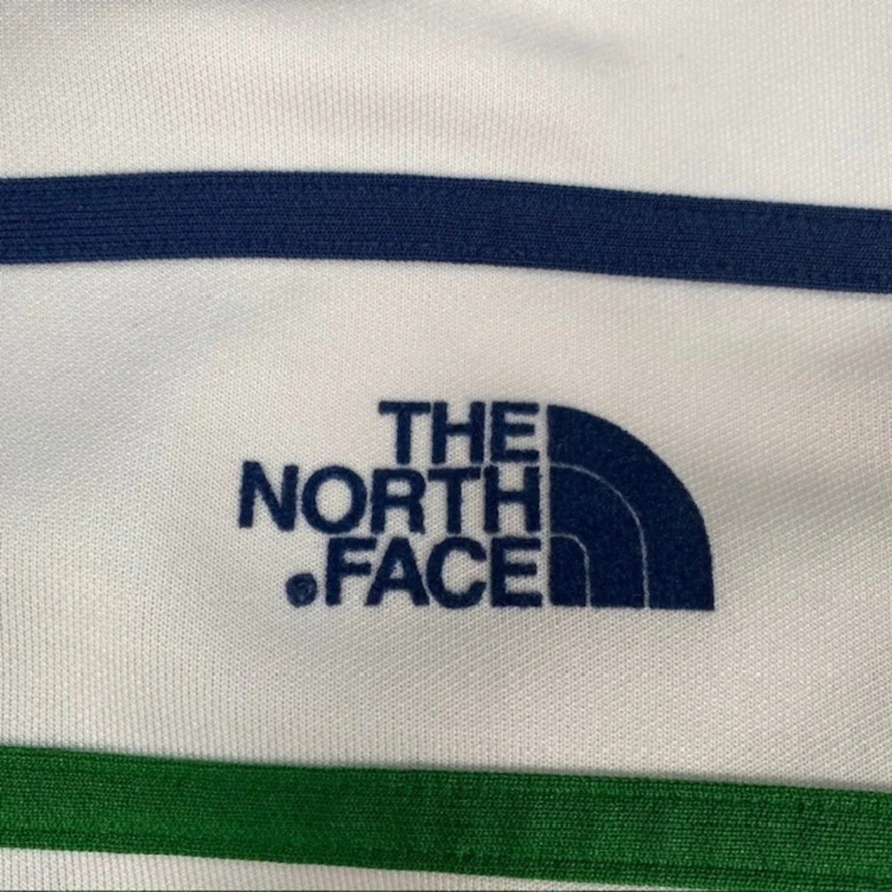The North Face Mens XL Colorblock Track Jacket Green White Full Zip‎ Mock Neck